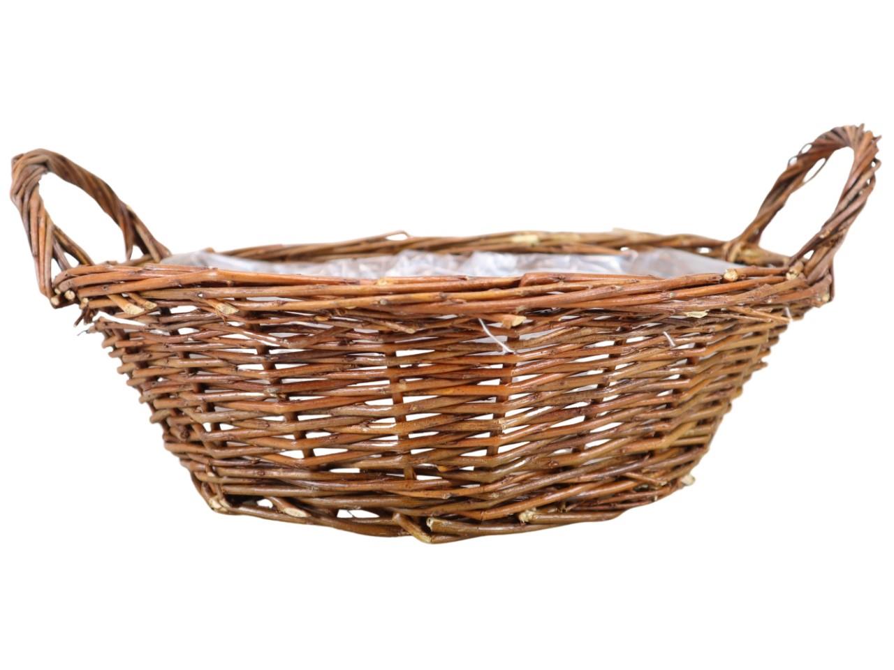 Pflanzkorb rund mit Henkel Weide natur D40cm Pflanzkorb rund mit Henkel Weide natur D40cm