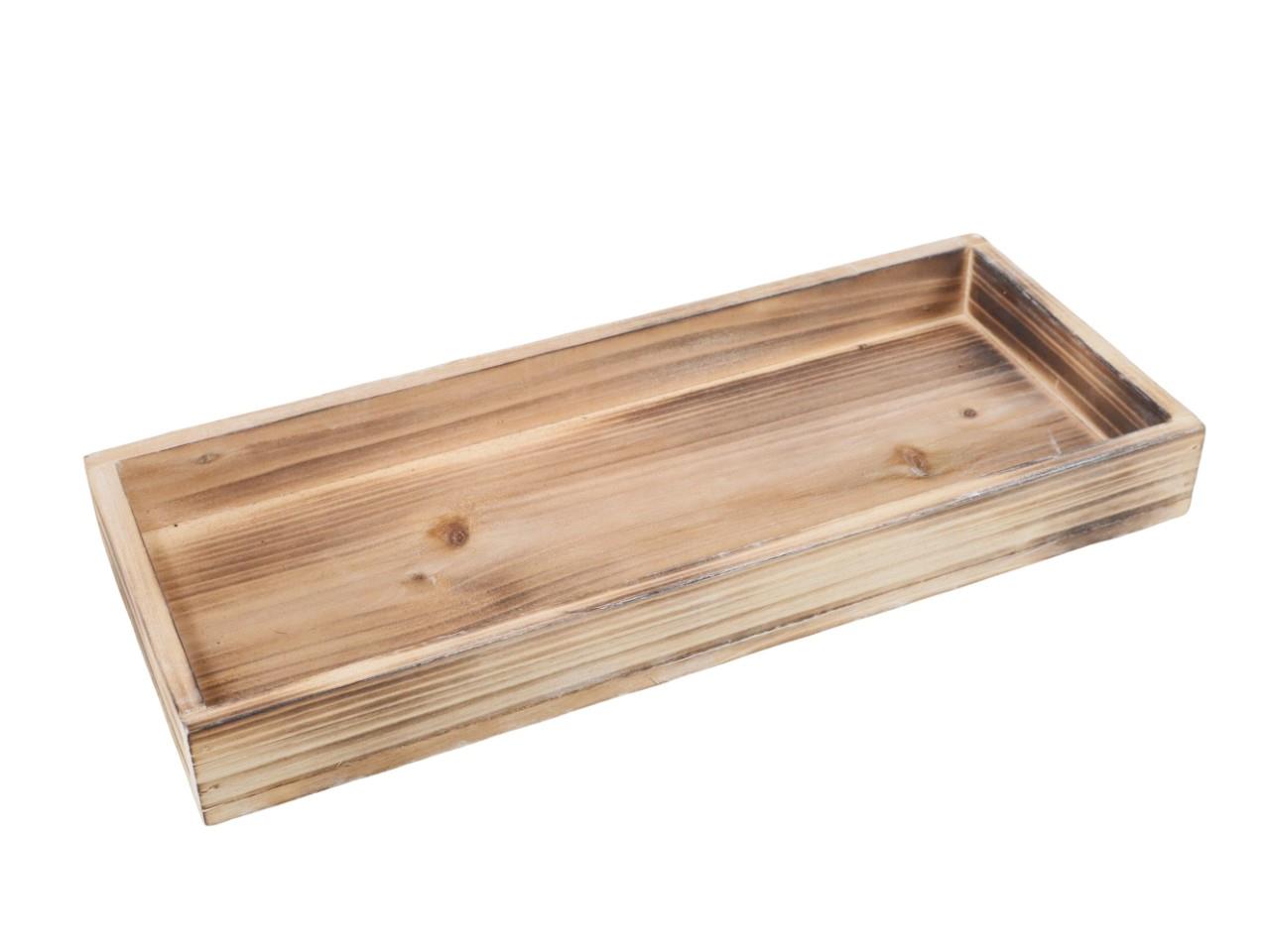 Tablett rechteckig Holz natur L40x20cm