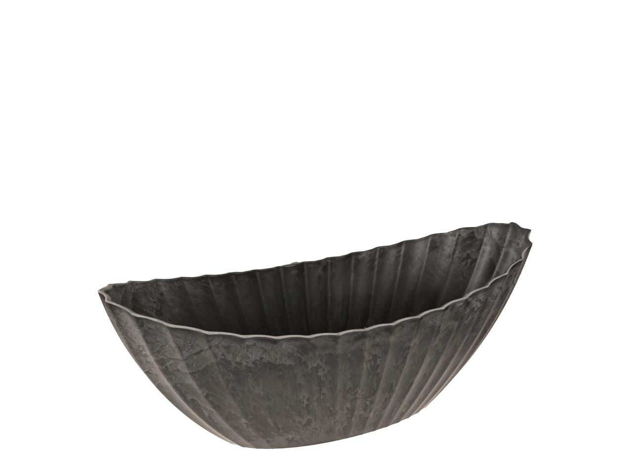 Schiffchen Rille KARA anthrazit-natur Plastik L24cm