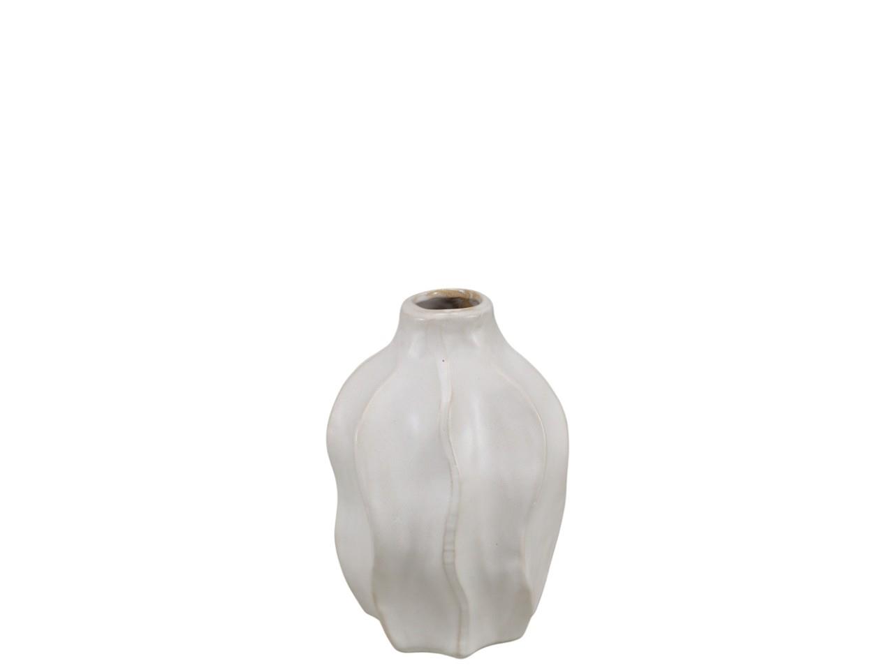 Vase Keramik Rille creme H15cm