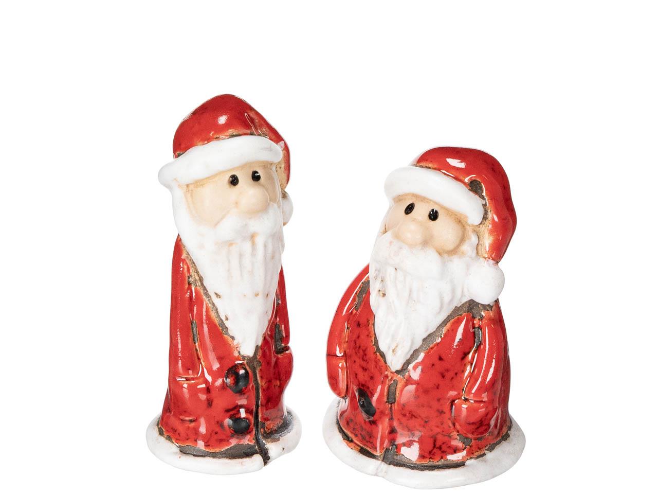 Nikolaus stehend Keramik weiß/rot H11,3  + 10,5cm