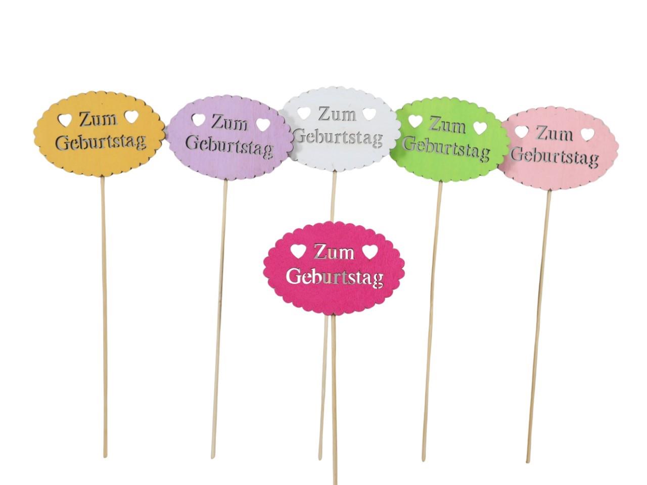 Stecker Zum Geburtstag farbmix Holz D9x6xH29cm