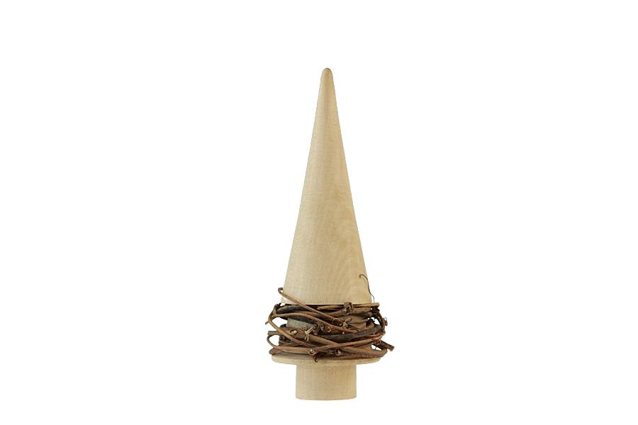 Tannenbaum stehend Holz natur m. Rebdeko H18cm