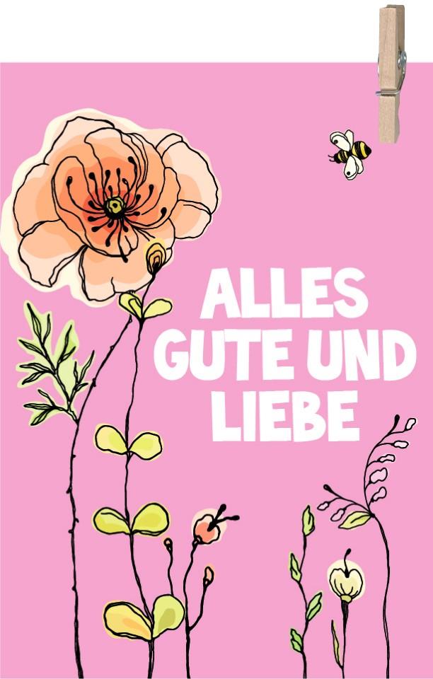 Minikarten Alles Gute und Liebe 7,5x5 cm