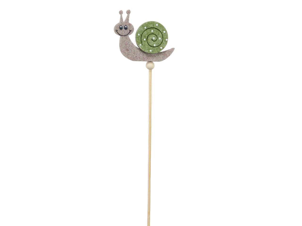 Stecker Schnecke Filz grün/taupe D7cm + Pin Stecker Schnecke Filz grün/taupe D7cm + Pin