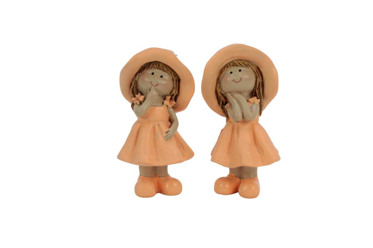 Mädchen Pia und Paula pfirsich sort. 8,5x4x4 cm