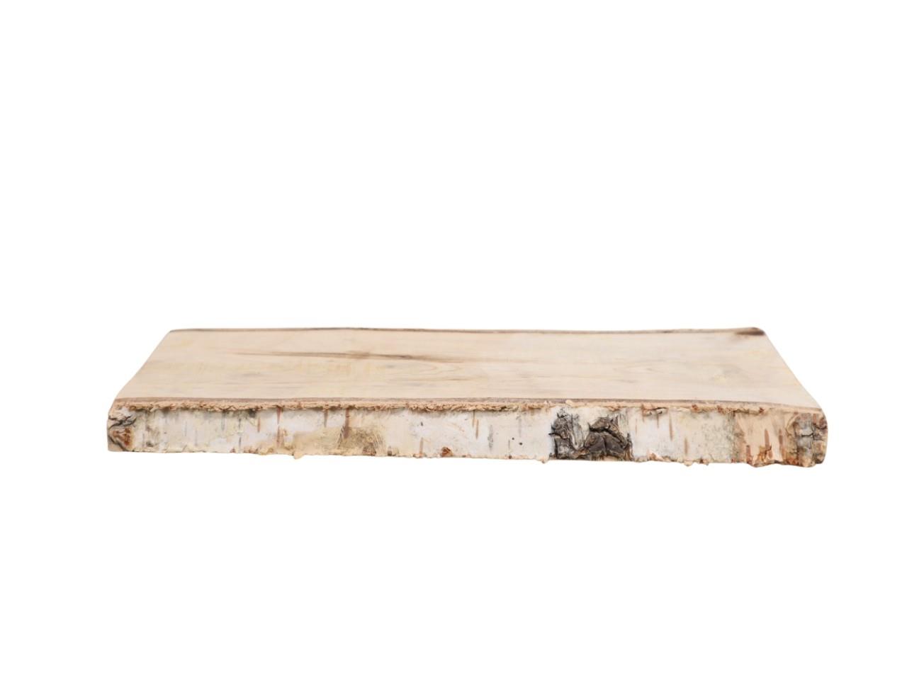 Holzbrett-Tablett natur m. Birkenrinde  L25x10cm