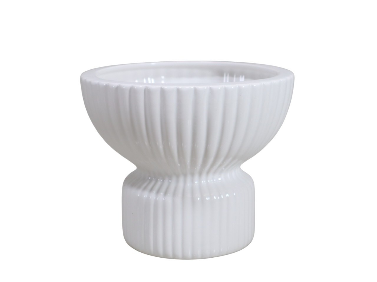 Keramikvase Wave weiss D 17,5 cm H 15 cm