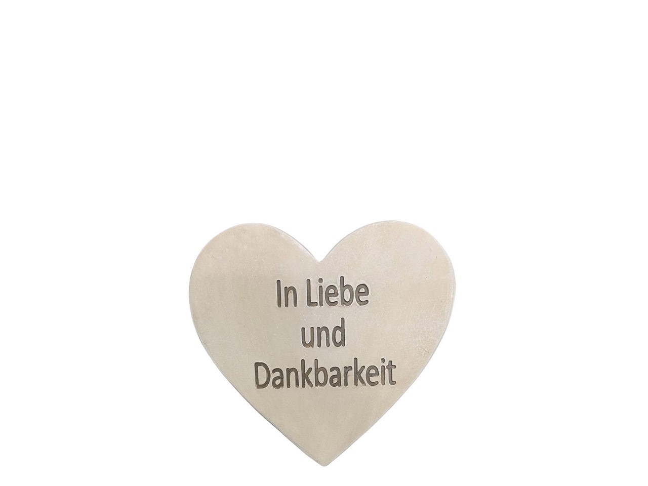 Herz -In Liebe und Dankbarkeit- creme Polyresin D12cm