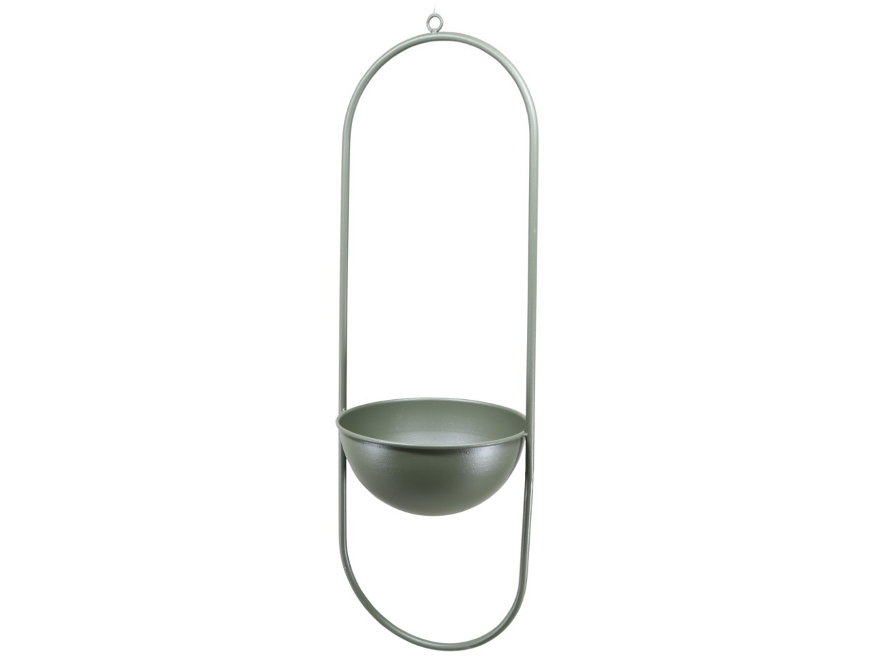 Pflanzschale D18,5cm im Metallrahmen hängend salbei H63cm