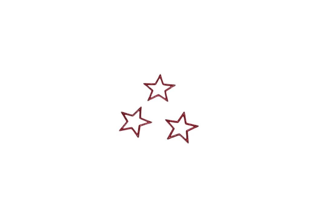 Stern m. Glitzer gefüllt rot D4,4cm