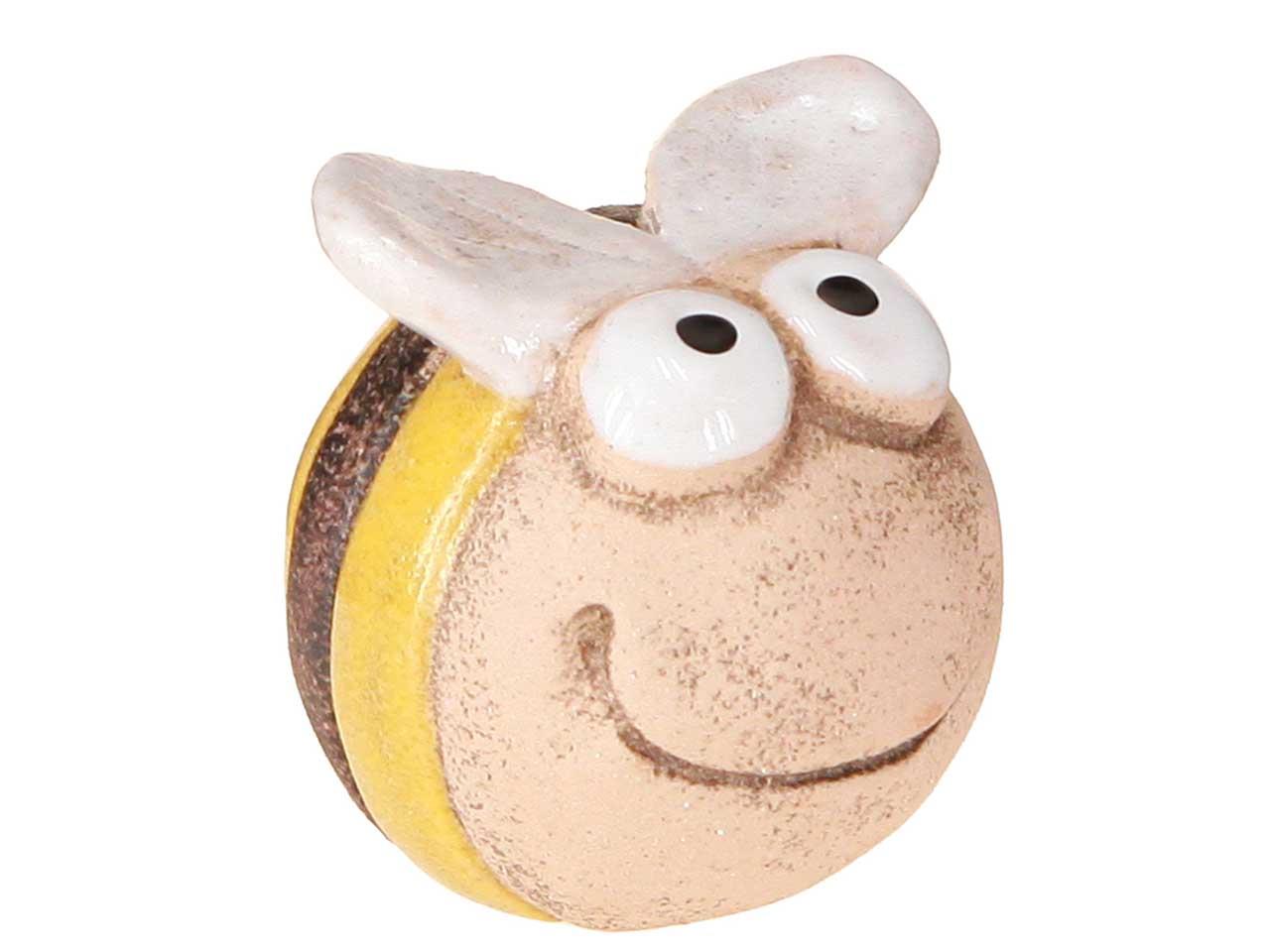 Biene sitzend Keramik gelb/schwarz-stein D9x10cm