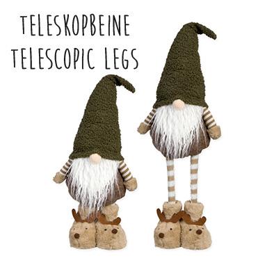 Wichtel stehend mit Teleskopbeinen 70 cm green/brown 30