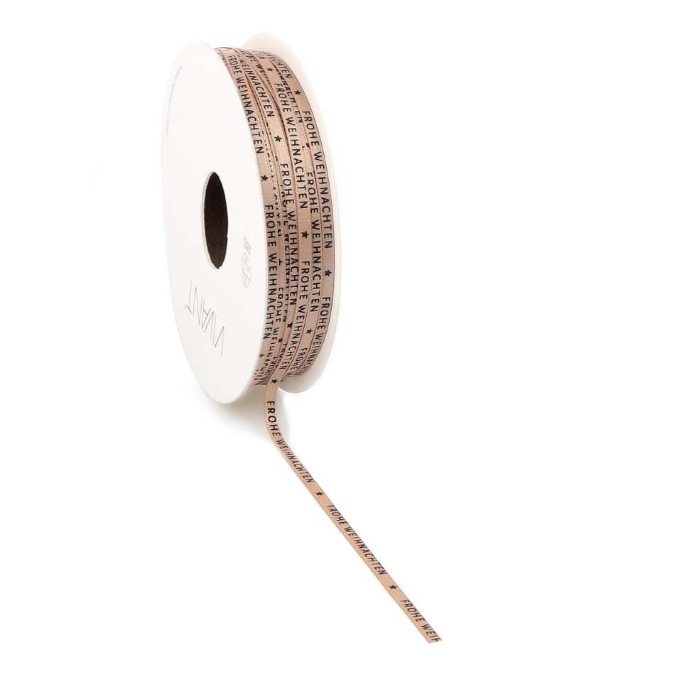 Satinband Frohe Weihnachten 3 mm 50 Meter gold 51