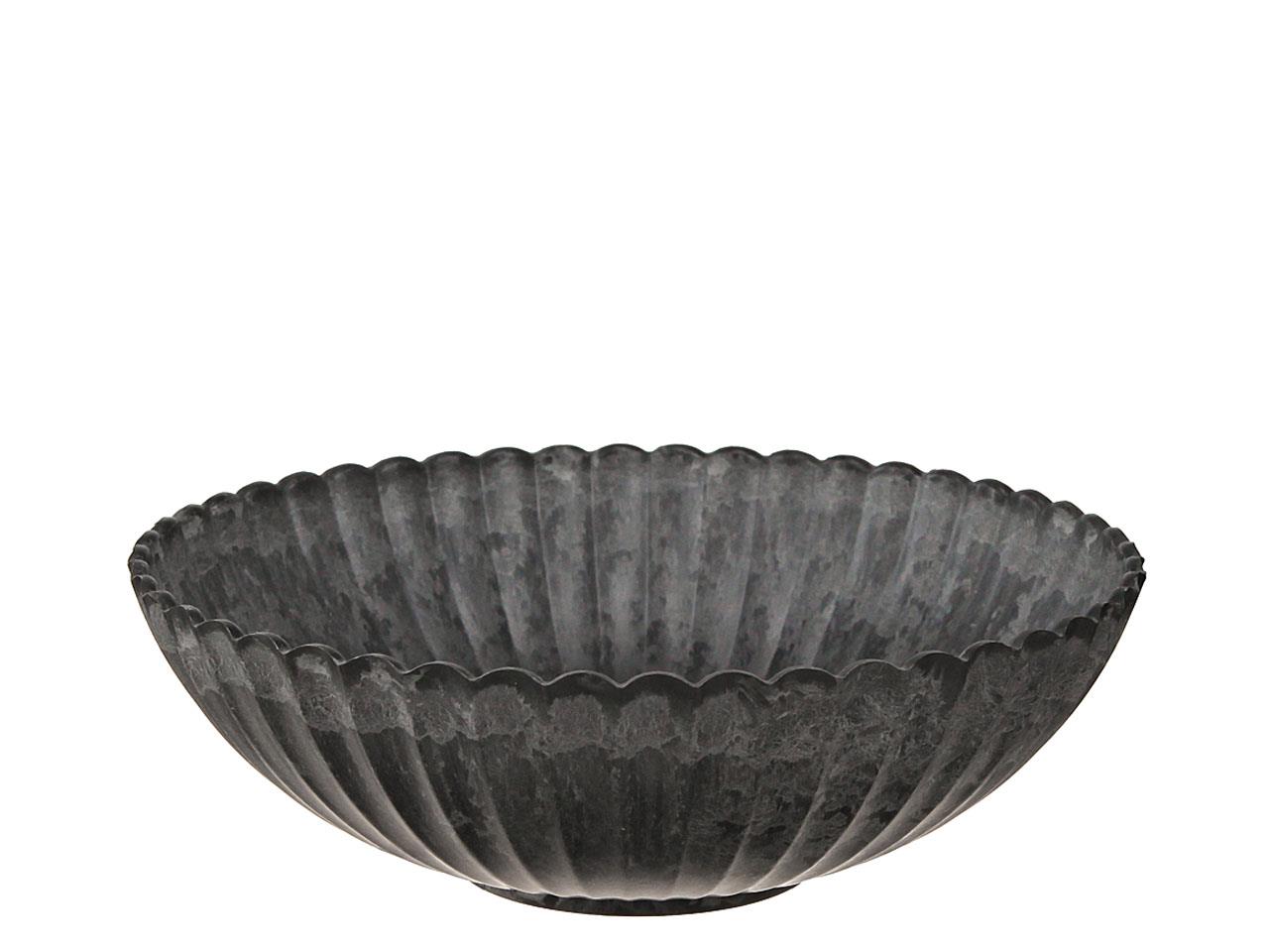 Schale Rille KARA anthrazit-natur Plastik D28cm Schale Rille KARA anthrazit-natur Plastik D28cm