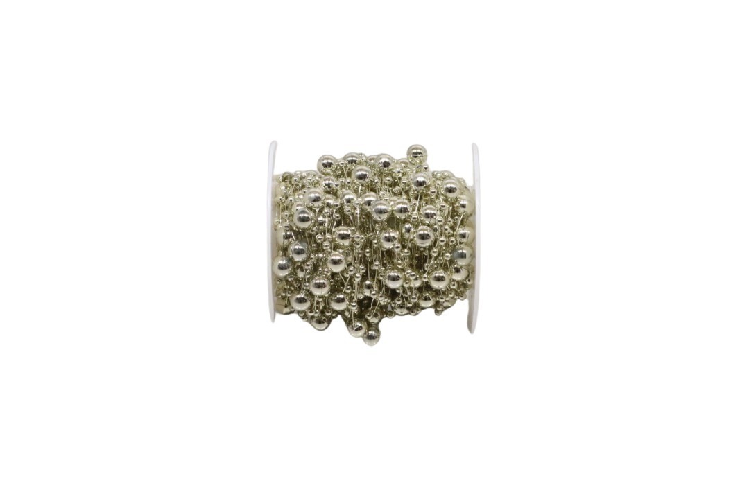Perlenkette 15m aus Draht D3+8mm champagner
