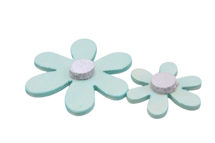 Holzblumen D7,5+5,3cm, mint