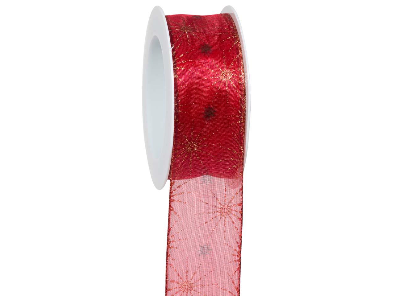 Band Ice Crystal 40 mm 15 Meter kardinal/gold 26/15