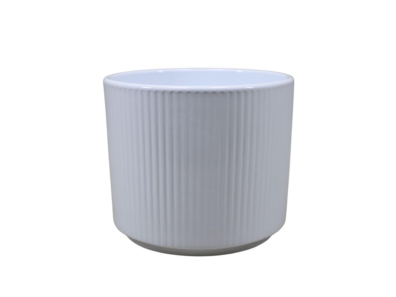 Keramikübertopf Stripes weiss-glanz D16cm Keramikübertopf Stripes weiss-glanz D16cm