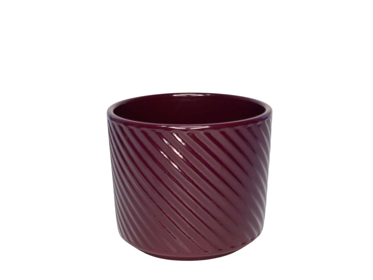 Keramikübertopf Spirelli brombeere-glanz D12cm