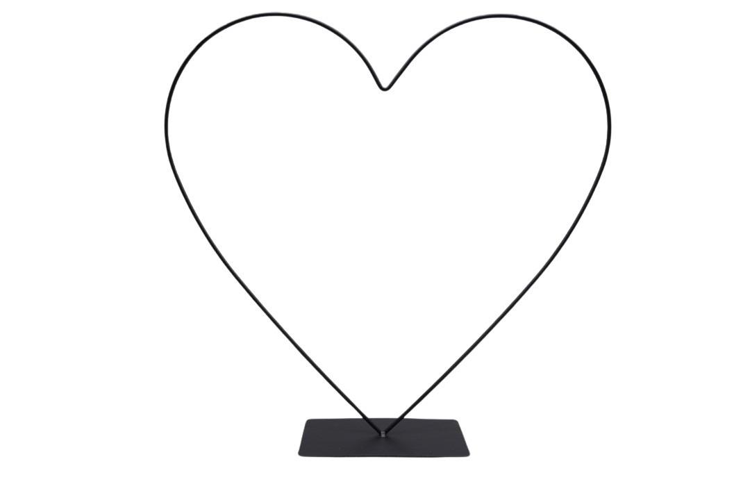 Aufsteller Herz Metall schwarz D40cm