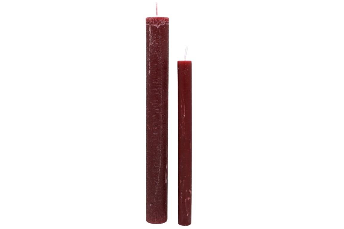 Stabkerze Rustika 240/34mm kaminrot