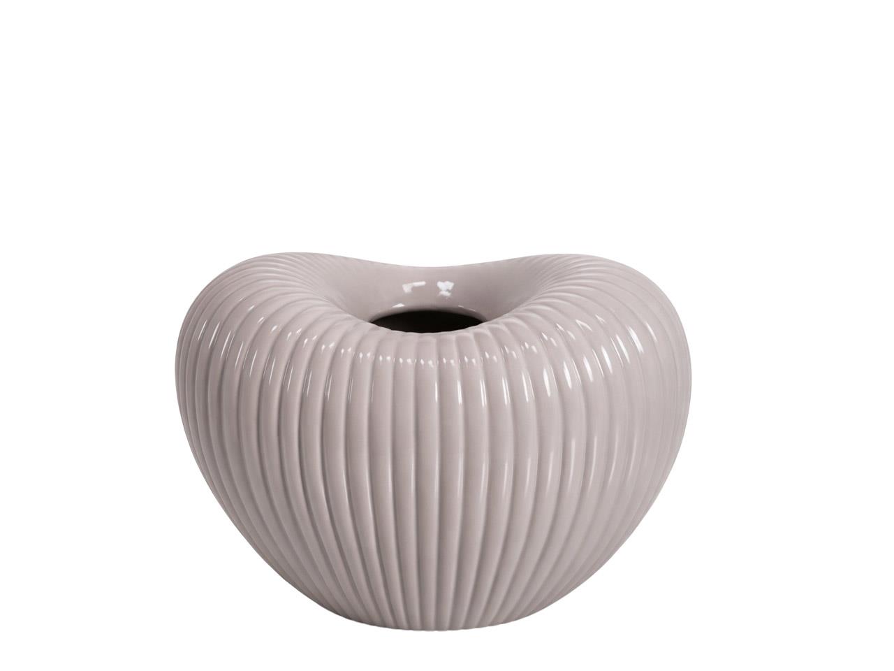 Keramikvase Wave taupe Herzform D20x14 H13cm NETTO