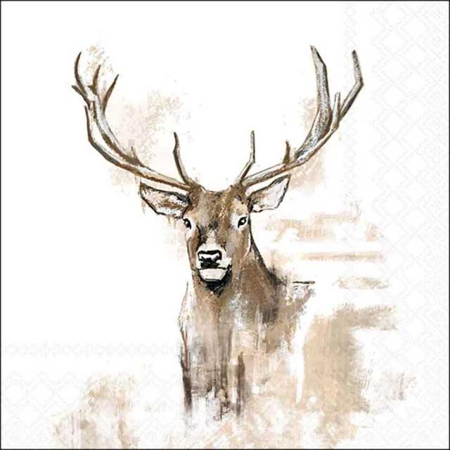 Serviette 33x33 cm Hirsch