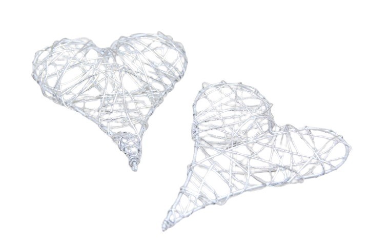 Drahtherz 7cm, silber