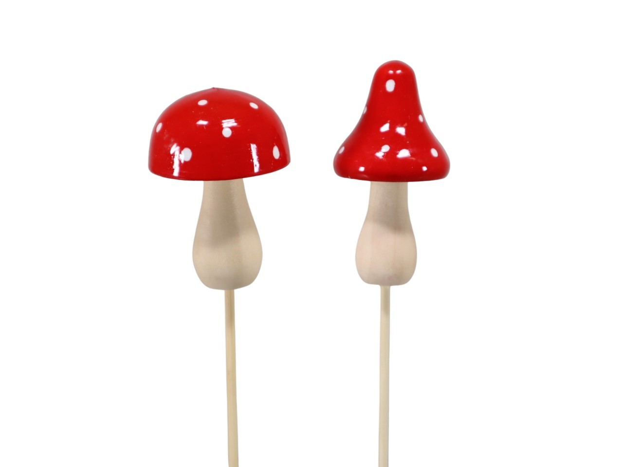 Stecker Pilz sort. Holz rot/natur 6 cm plus Pin