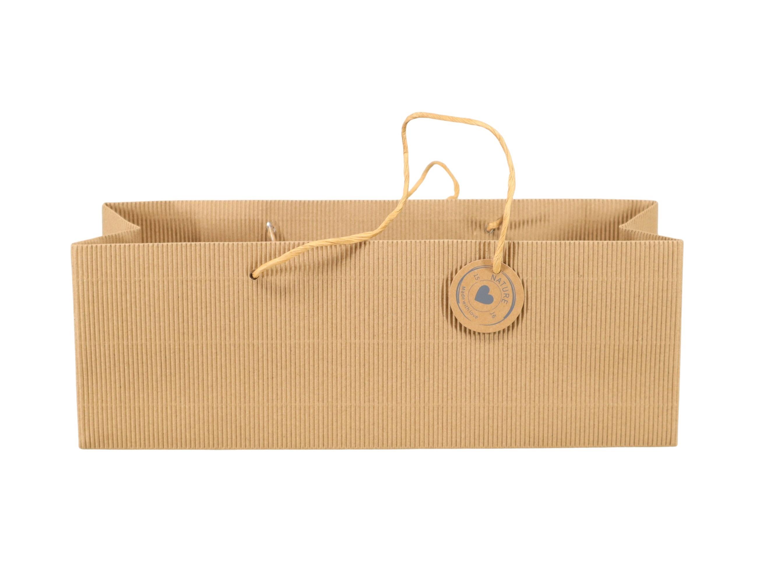 Pflanztasche Ribbel Papier natur L33x11xH11,5cm Pflanztasche Ribbel Papier natur L33x11xH11,5cm