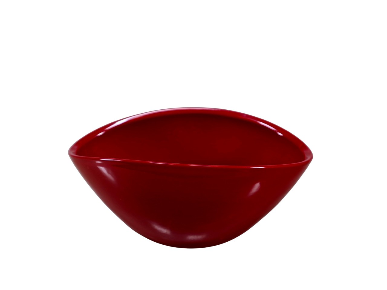 Keramiksteckschale oval weinrot glanz L20cm