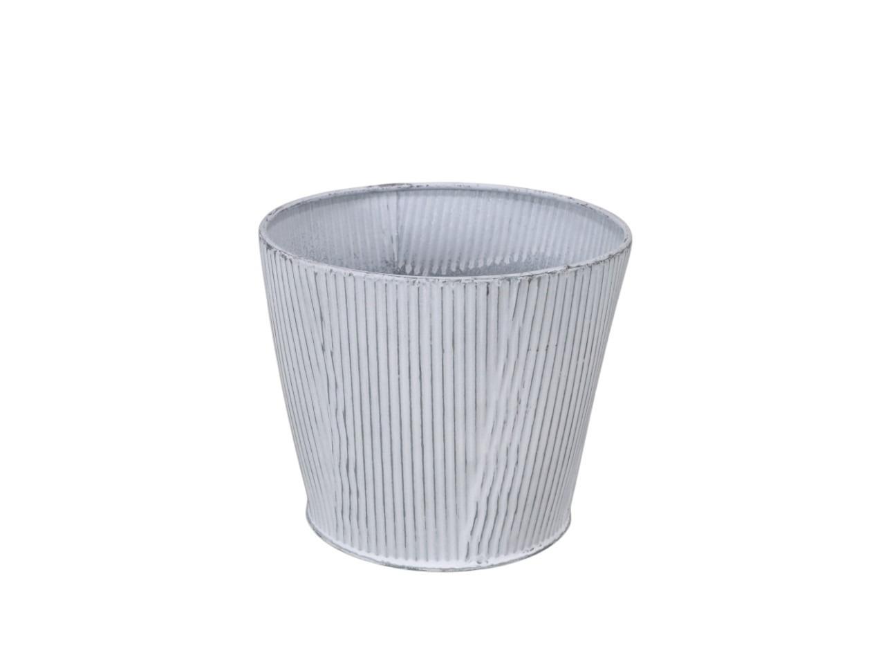 Übertopf Stripes Metall weiß D14,5cm Übertopf Stripes Metall weiß D14,5cm