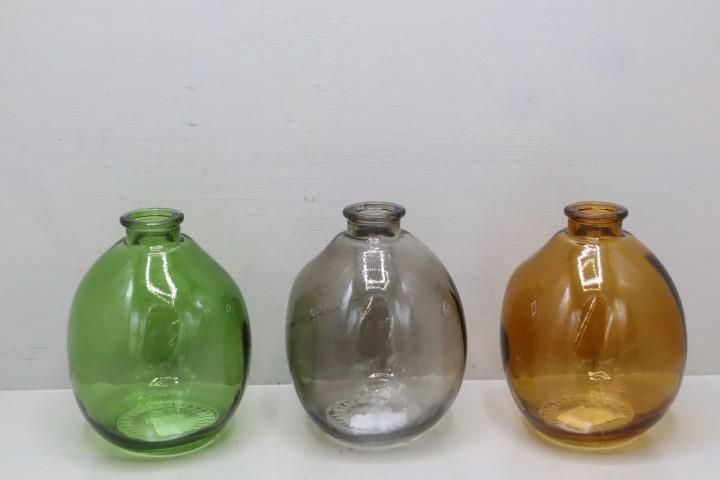 Glasvase bauchig farbmix D18xH17cm NETTO