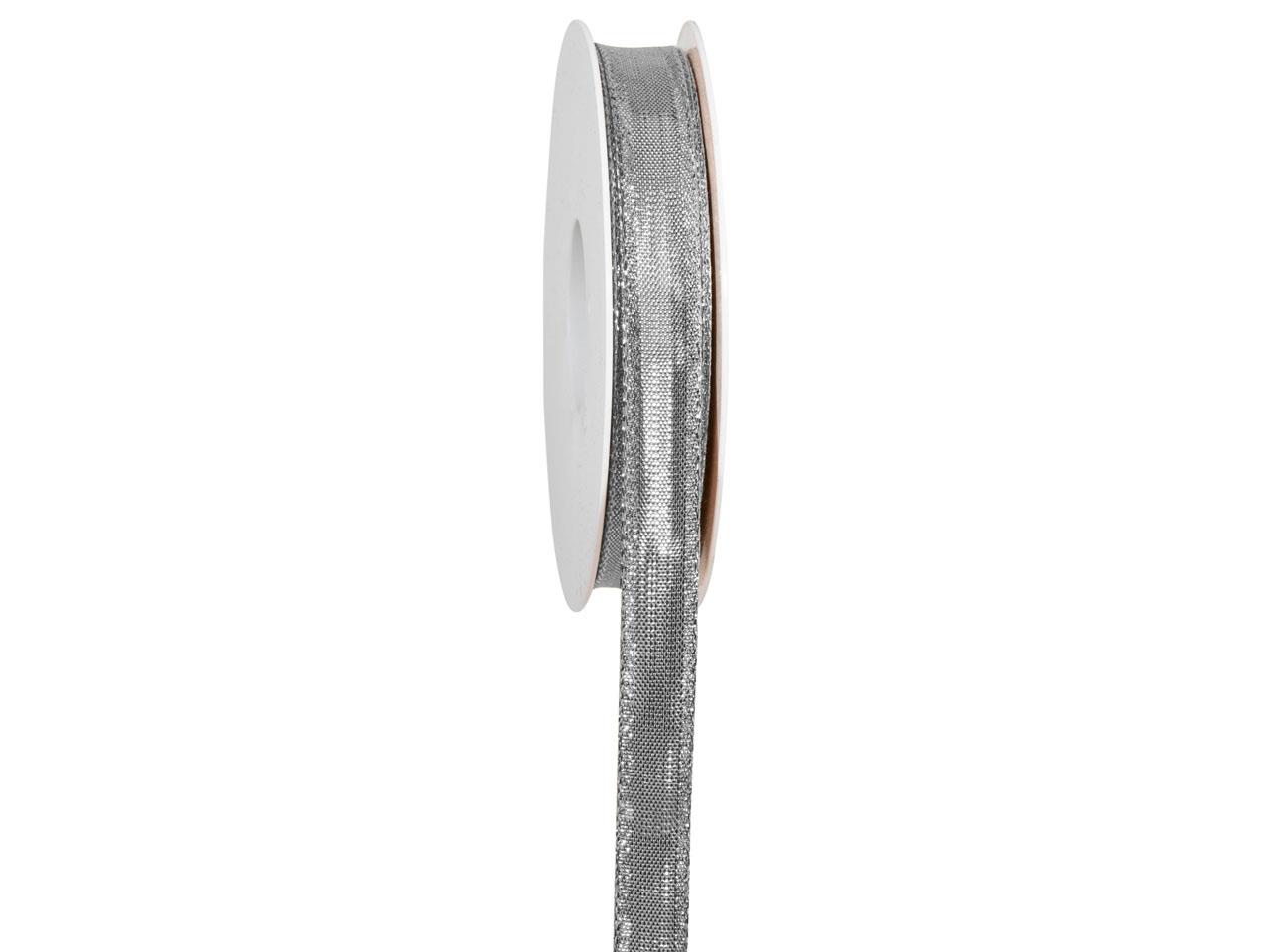 Band Gold oder Silber m. Draht 15 mm 25 Meter silber 05