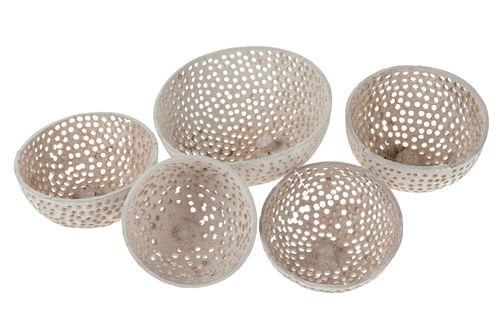 Bell Cup Hälften mit Löcher white washed