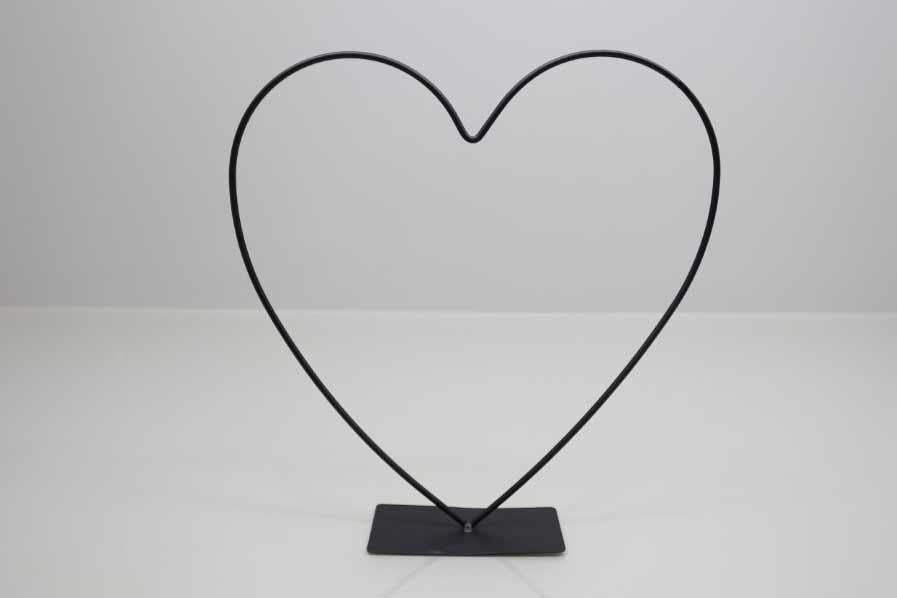 Aufsteller Herz Metall schwarz 30x6cm