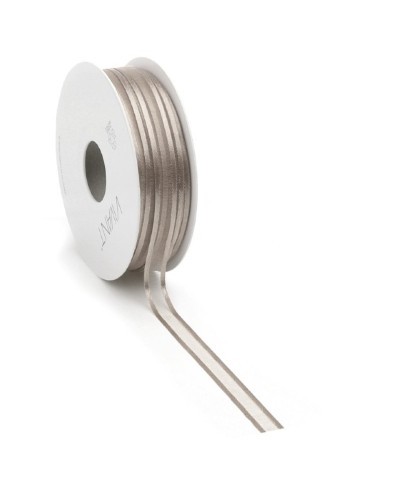 Band Prego Organza/Satinrand 10 mm 50 Meter taupe Farbe 07