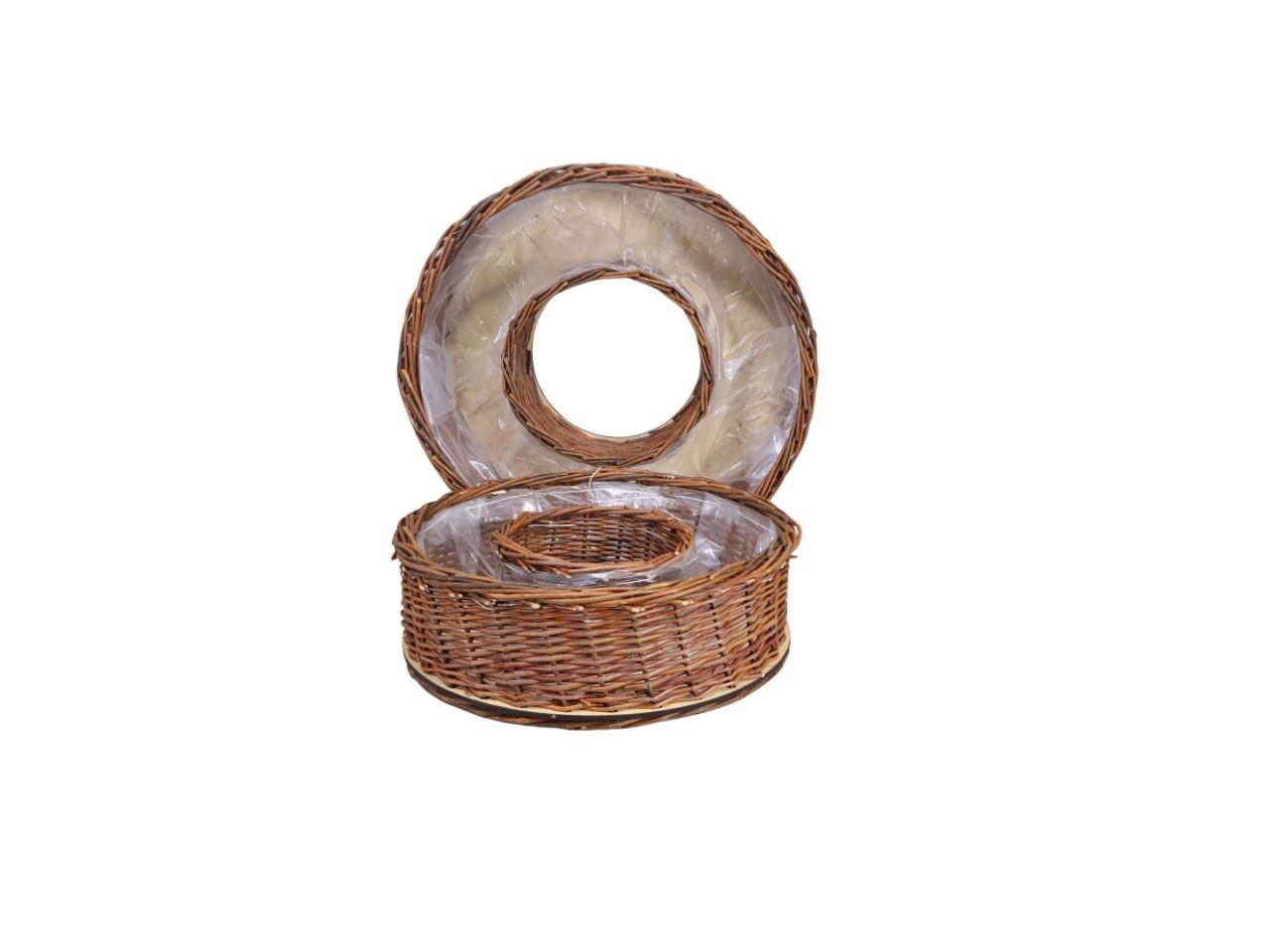 Pflanzring Set/2 Weide ungeschält natur D48/38cm