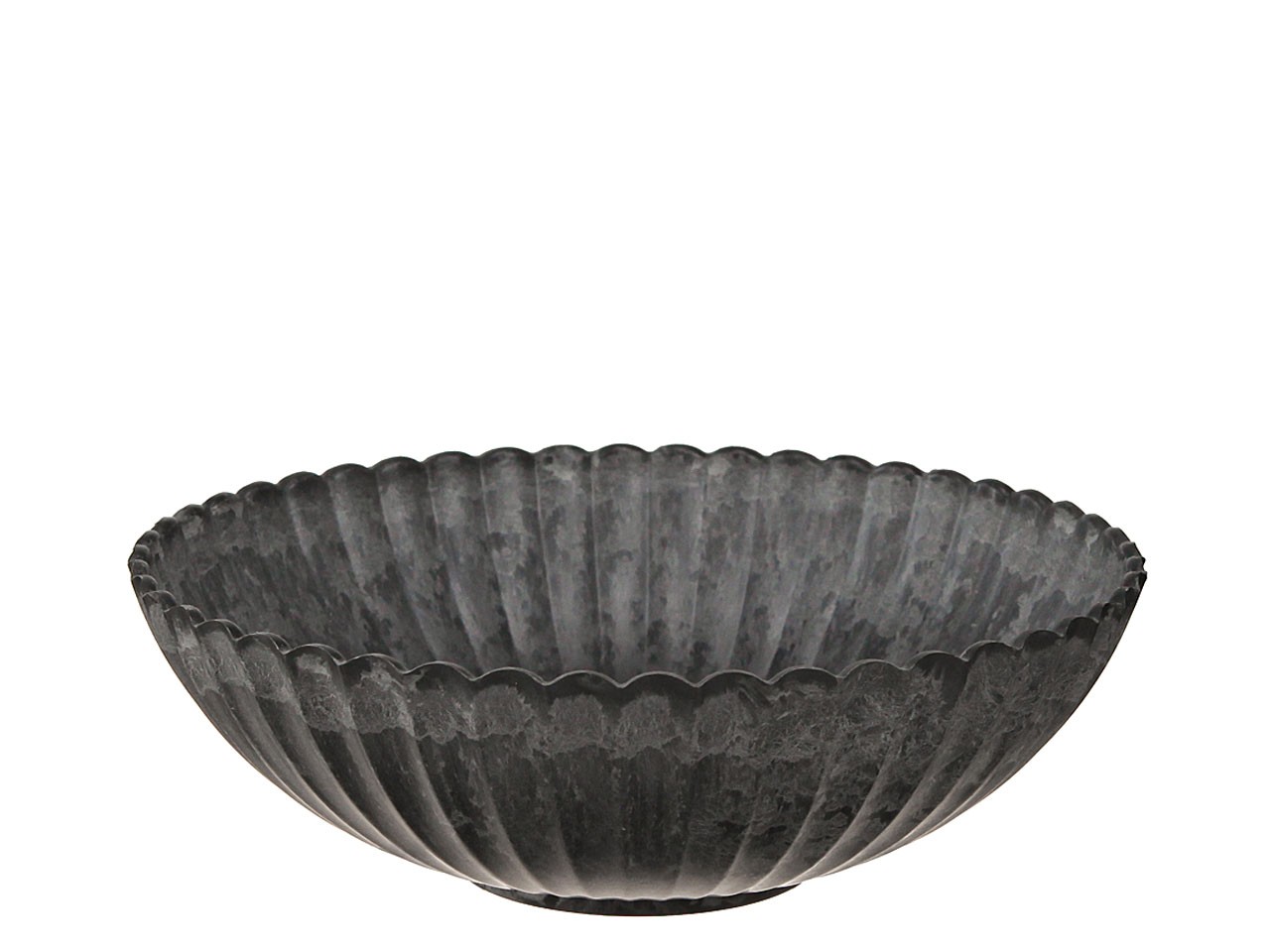 Schale Rille KARA anthrazit-natur Plastik D28cm