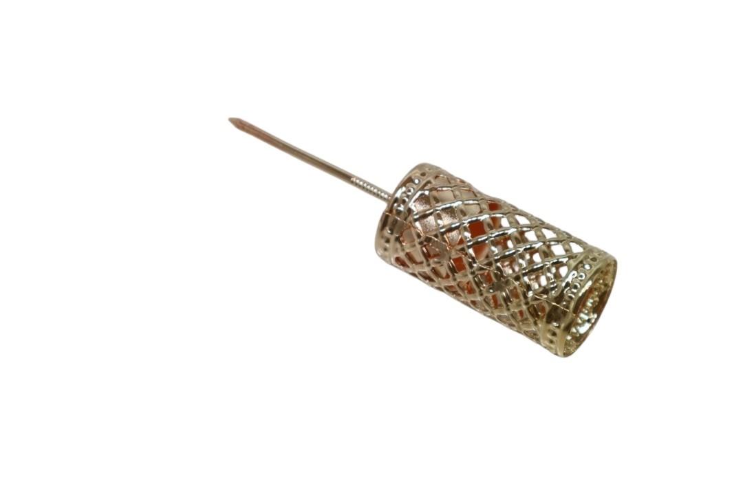 Stabkerzenhalter Filigran Metall gold D2,2 x 5cm