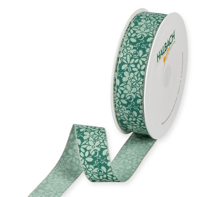 Druckband Streublümchen 25 mm 18 Meter jade/mint 128