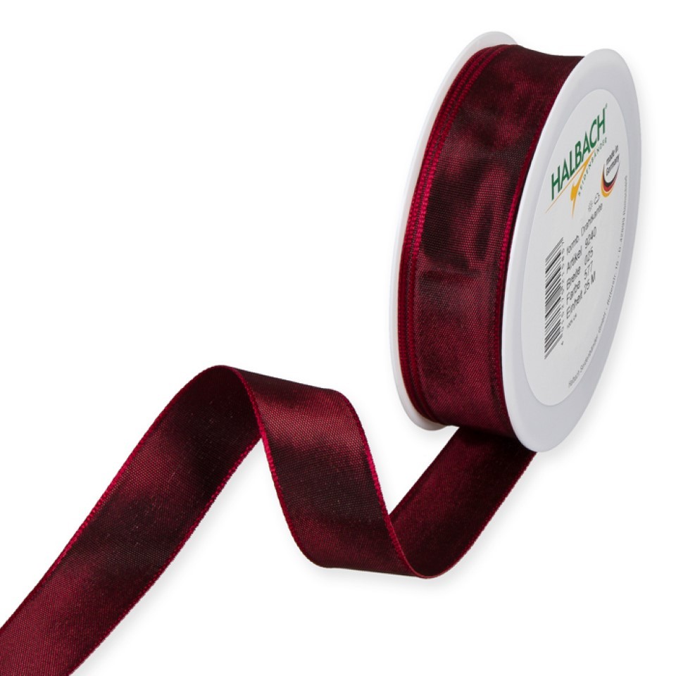 Drahtkantenband 25mm bordeaux 577