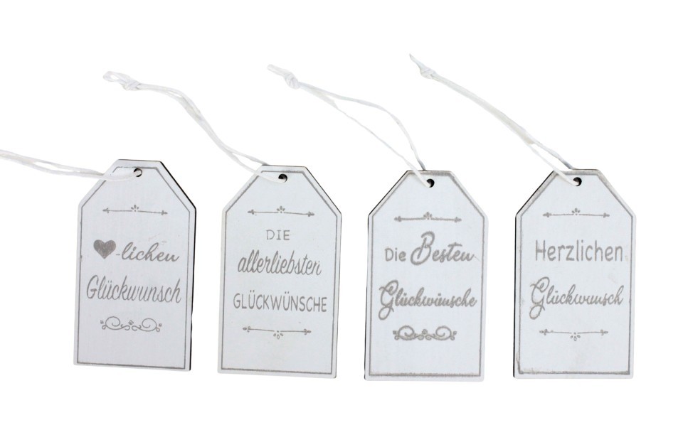 Hänger Schild Togo "Glückwunsch" Holz 7x4cm