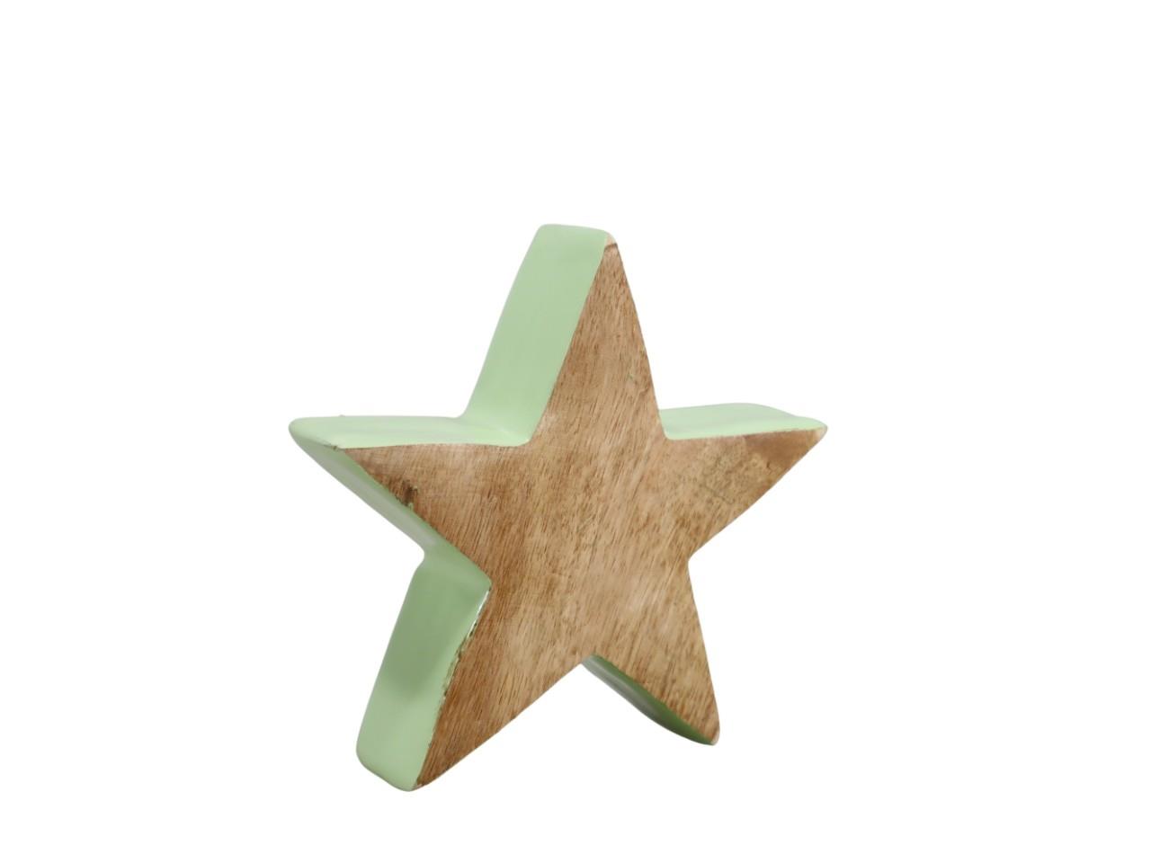 Stern stehend Holz grün D14cm