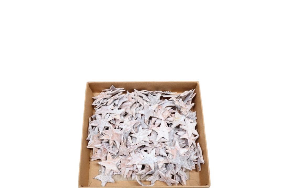 Sterne Birke geweißt D2,5cm 150Stück Sterne Birke geweißt D2,5cm 150Stück