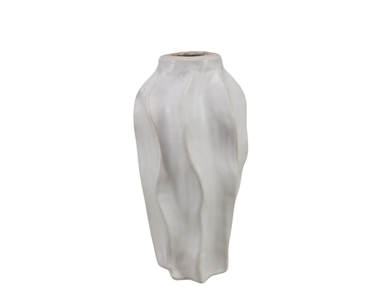 Vase Keramik Rille creme H22cm