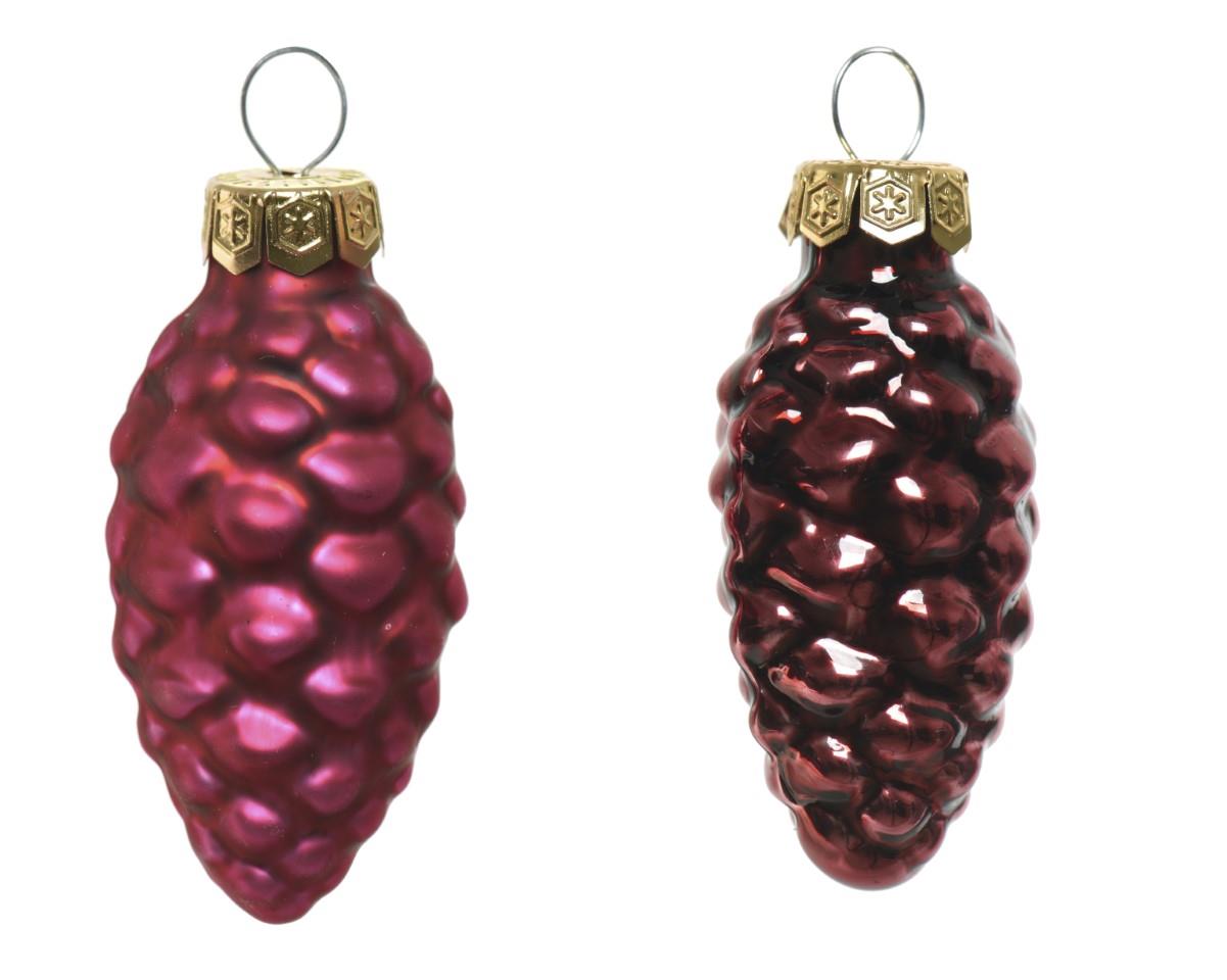 Zapfen hängend Glas ochsenblut glanz/matt L6cm