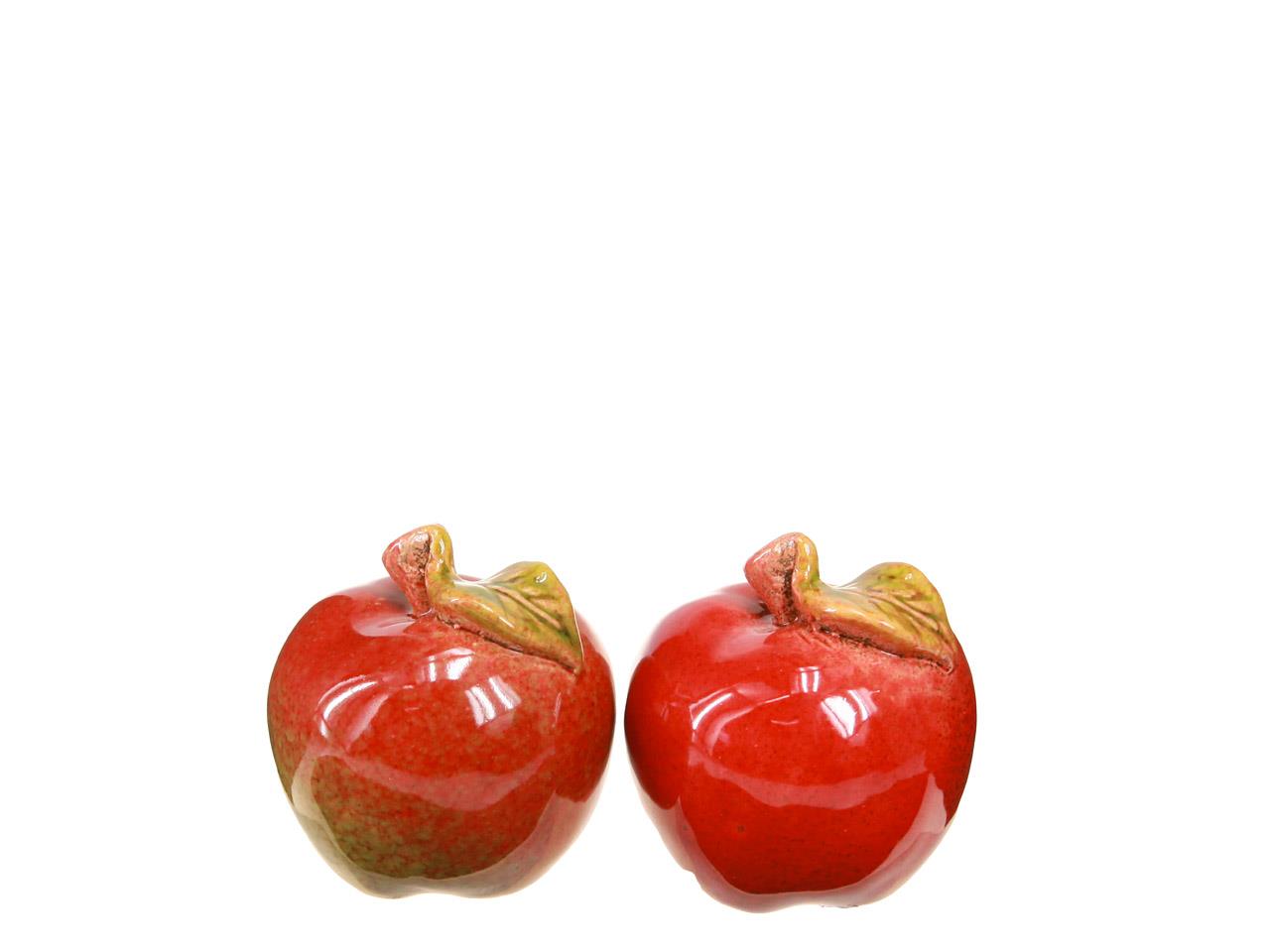 Äpfel zum Hängen 2fsort. Keramik rot-grün D5,5cm