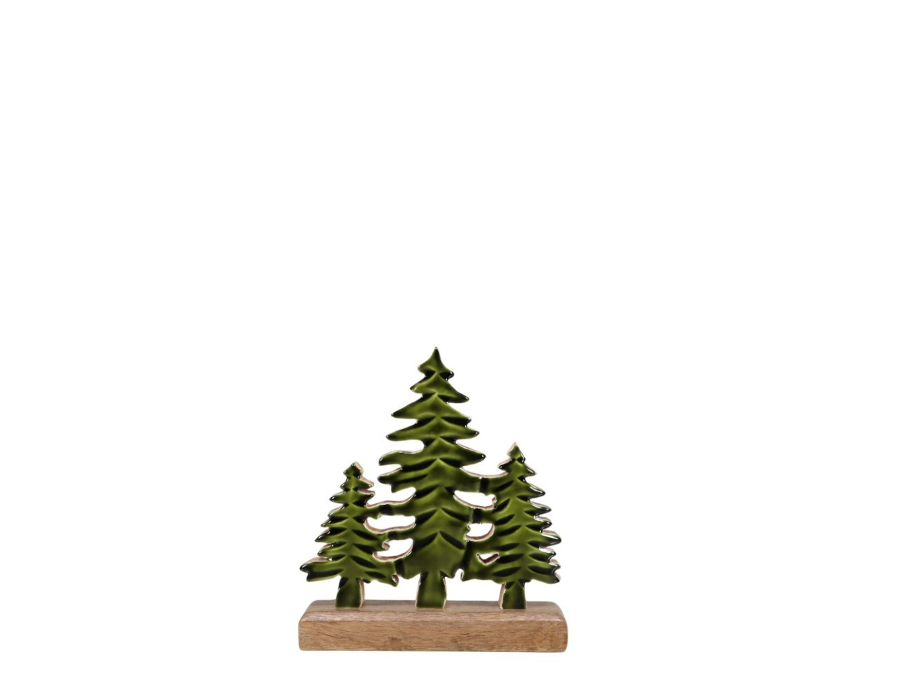 Aufsteller Bäume Holz tannengrün D18xH20cm